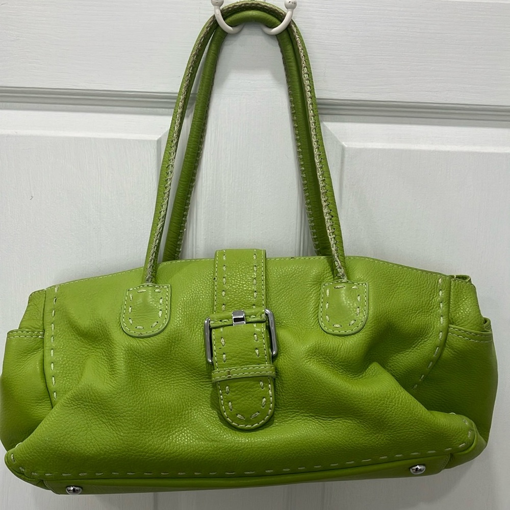 Carlos Falchi Green Leather Women's Bag